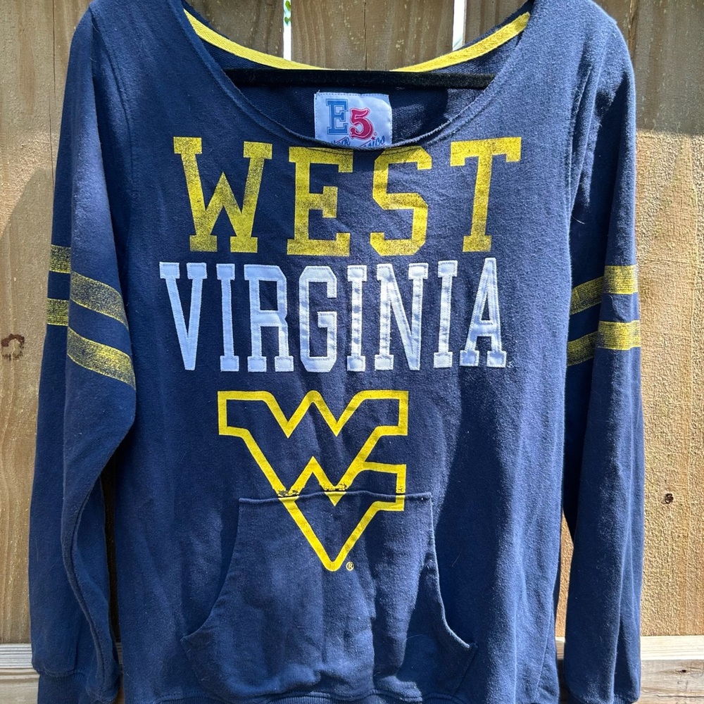 West Virginia E5 College Classics Women's XL Navy and Yellow Sweatshirt